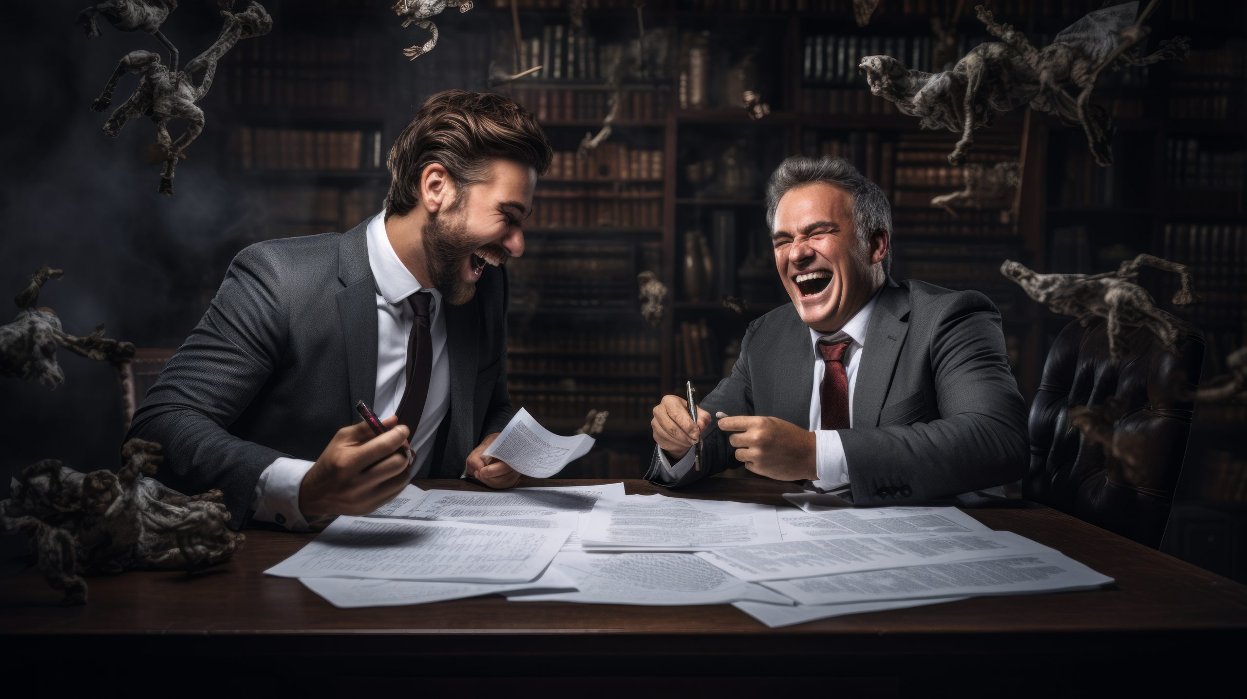 Człowiek odbywający spotkanie biznesowe i podpisujący umowę rekrutacyjną lub umowę Generowana sieć neuronowa