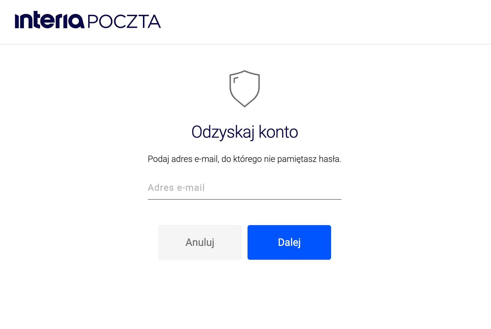 Odzyskaj konto Interia